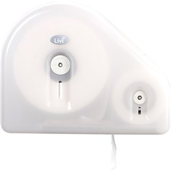 Livi Reserve Jumbo Toilet Roll Dispenser Double White