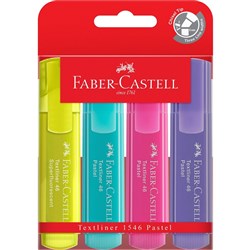 Faber-Castell Textliner 46 Highlighters Chisel 1-5mm Pastel Assorted Pack Of 4