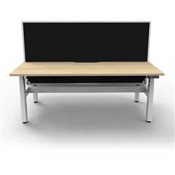 Rapidline Boost+ Back To Back Workstation+Screen+Cable Tray 2 Person 1200mmW Oak/White