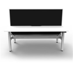 Rapidline Boost+ Back To Back Workstation+Screen+Cable Tray 2 Person 1200mmW White/White