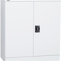 Rapidline Go Swing Door Steel Cupboard 910W x 450D x 1015mmH Flat Pack White