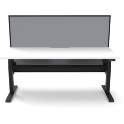 Rapidline Boost Light Single Sided Workstation + Screen + Cable Tray 1800mmW White/Black