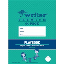 Writer Premium Playbook 330 x 240mm 64 Page Plain/24mm Solid Ruled Red Margin See-Saw