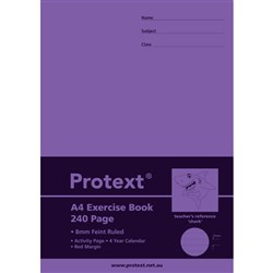 Protext Exercise Book A4 240 Page 8mm Ruled With Margin Shark