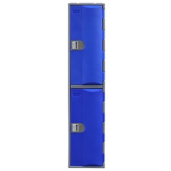 Steelco Heavy Duty Plastic Locker 2 Door 385W x 500D x 1800mmH Assorted Colours