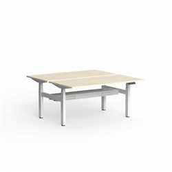 OLG Klass Electric Height Adjust Double Sided Desk 1800W x 1500D x 620-1270mmH Map/Wht