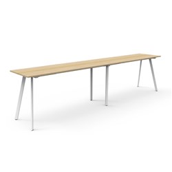 Rapidline Eternity High Bar Table 4200W x 750D x 1050mmH Natural Oak Top White Frame