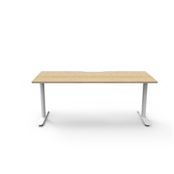 Rapidline Halo Static Single Sided Workstation 1800W x 750D x 730mmH Natural Oak/White