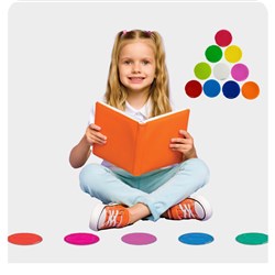 Visionchart Creative Kids On Your Marks Floor Markers 100mm Assorted Colours Pack Of 10