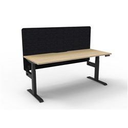Rapidline Boost+ Single Sided Workstation + Black Eco Screen 1200Wx750Dx620-1270mmH Oak/Blk