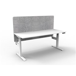 Rapidline Boost+ Single Sided Workstation + Grey Eco Screen 1200Wx750Dx620-1270mmH Wht/Wht