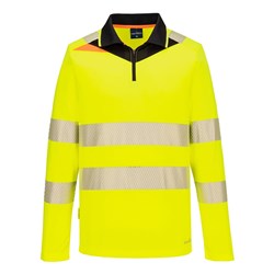 Portwest DX4 Hi-Vis Polo Shirt Long Sleeve Small Yellow And Black