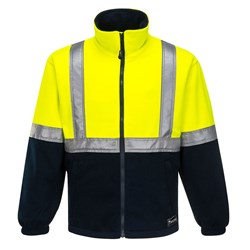 Huski Convoy Hi-Vis Contrast Polar Fleece Jumper 4XL Yellow And Navy
