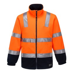 Huski Convoy Hi-Vis Contrast Polar Fleece Jumper Medium Orange And Navy