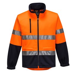 Portwest Hi-Vis Contrast Zip Water Repellent Brush Fleece Jumper Small Orange And Navy