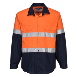 Portwest Bizflame Fire Retardant Class Day Night Shirt Medium Orange And Navy