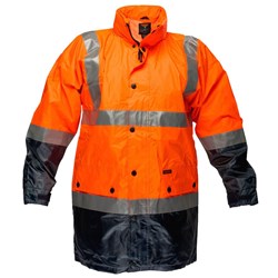 Portwest Eyre Hi-Vis Contrast Rain Traffic Jacket Large Orange And Navy