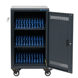 SchoolTech 30 Device Vertical USB-C Charging Station Cabinet For Notebooks And Devices Blue