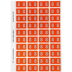 Avery Numeric Coding Label 8 Side Tab 25x42mm Orange Pack Of 240