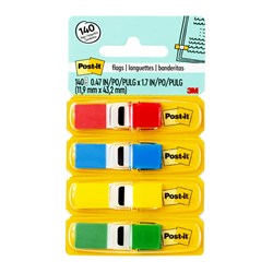 Post-It 683-4 Mini Flags 12x43mm Primary Colours Assorted Pack of 140