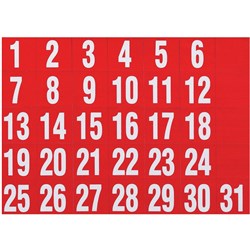 Quartet Magnetic Dates 25 x 30mm Red Set Of 31