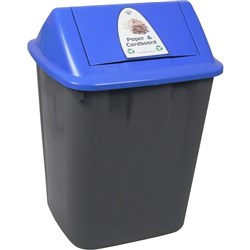 Italplast Waste Separation Bin 32 Litres Paper & Cardboard Blue