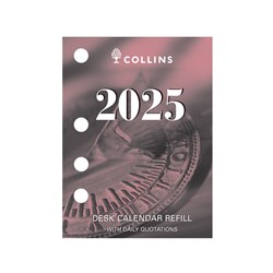 Collins Desk Calendar Refill 102 x 76mm Side Punch Day To Page